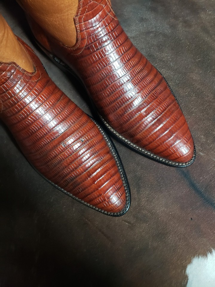 Lucchese Classics Handmade Vintage Lizard Western Cowboy Roper Boots ...