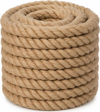 Twisted Manila Rope 1.5 Inch X 50 Feet Hemp Jute Rope Natural Thick Ropes for