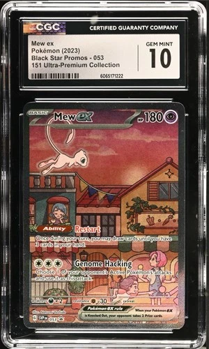 CGC 10 GEM MINT Mew EX 053 Ultra Premium 151 Black Star Promo Full Art Pokemon