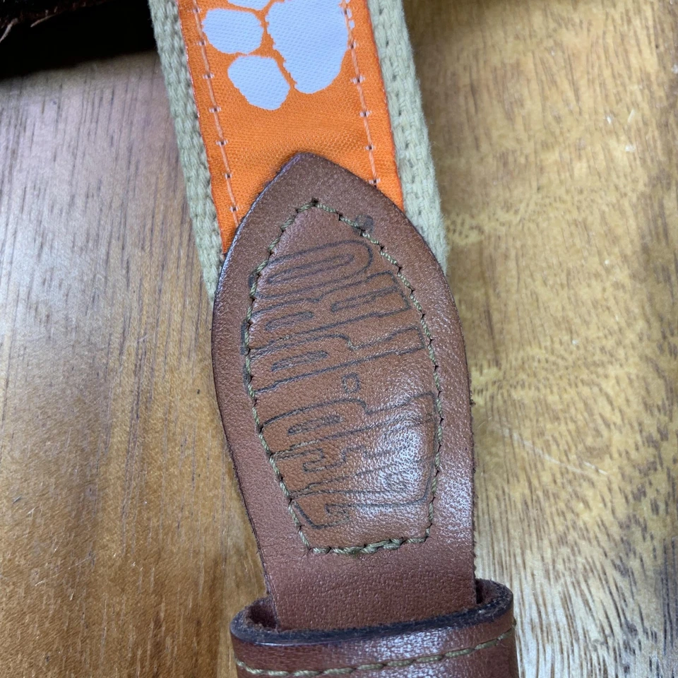 Clemson Tigers Belt Mens 34 Orange Tan NCAA Football Leather Vintage USA Zep Pro - Image 3 of 4