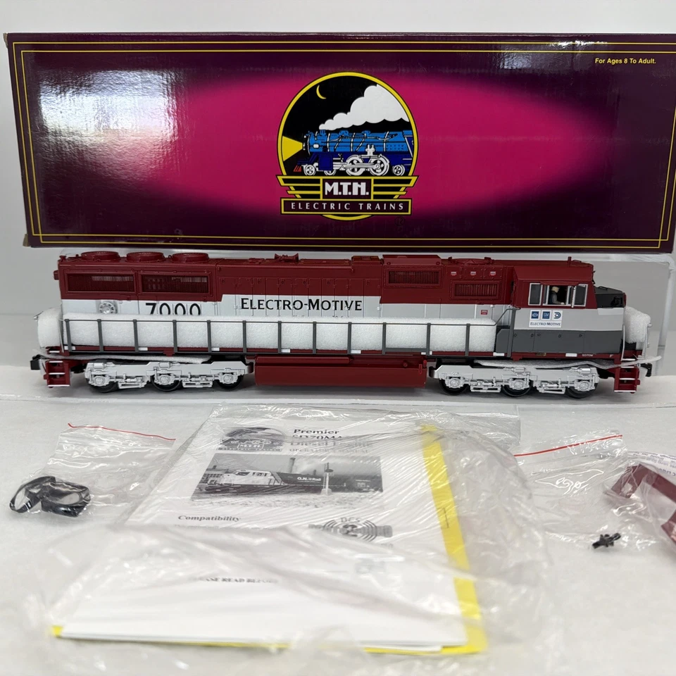 MTH Premier 20-2377-1 EMD SD70MAC Diesel PS.2 O Used BCR #7000 NO SOUND C-5 - Image 2 of 4