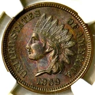 🤎💃❤️‍🔥❤️‍🔥🔥😎NGC MS63 BN 1869 INDIAN HEAD CENT
