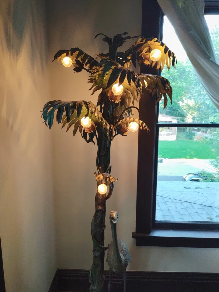 Большой антикварный европейский напольный кран/аист и пальма в стиле модерн - Изображение 2 из 4