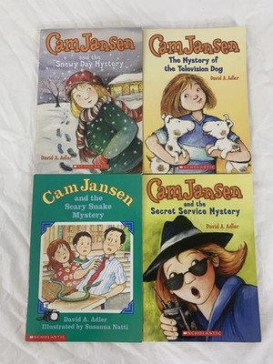 Lot of 4 CAM JANSEN Books SNOWY DAY MYSTERY, SCARY SNAKE, SECRET SERVICE, TV DOG