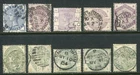GB 1883-84 ½d to 1s 'lilac & green' complete set SG 187-196 used (cat. £862)