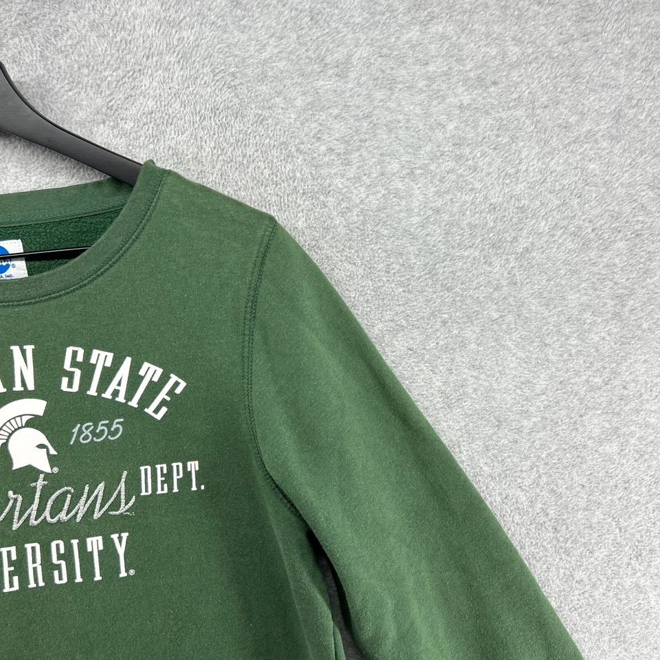 Sudadera Michigan State para mujer talla grande verde manga larga bolsillos NCAA KA Foto 3 de 4