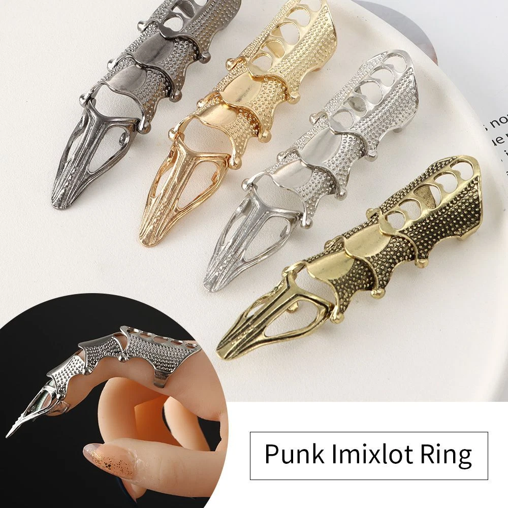 Full Finger Metal Knuckle Joint Armor Rock Scroll Punk Rings
