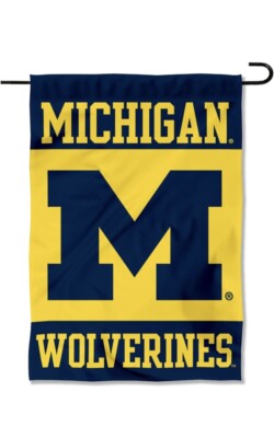 Michigan Wolverines Garden Flag 12x18 Double Sided Free Shipping Usa Seller