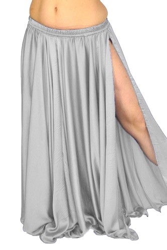 Vestido de Danza del Vientre Satén Círculo Completo Largo Maxi Alto Dividido Falda Danza Tribal S93-4 - Imagen 36 de 44