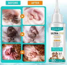 Ohr-Infektionen  für Hunde Katzen Ohrentropfen gegen Ohrmilben, Parasiten 50ml