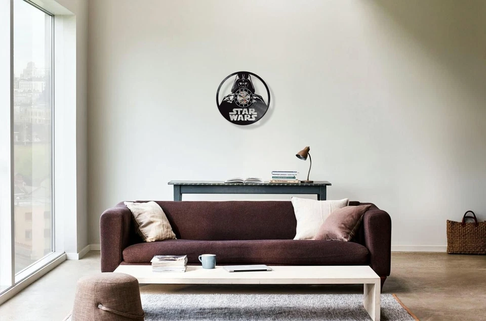 STAR WARS DARTH 12" Disco de Vinilo Diseñado Reloj de Pared Decoración Arte de Pared Decoración del Hogar Foto 2 de 3