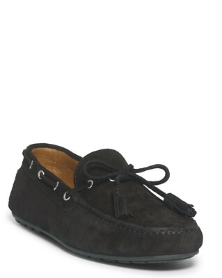 Ralph Lauren Italy Mens Harold Charcoal Leather Suede Tassel  display picture 3