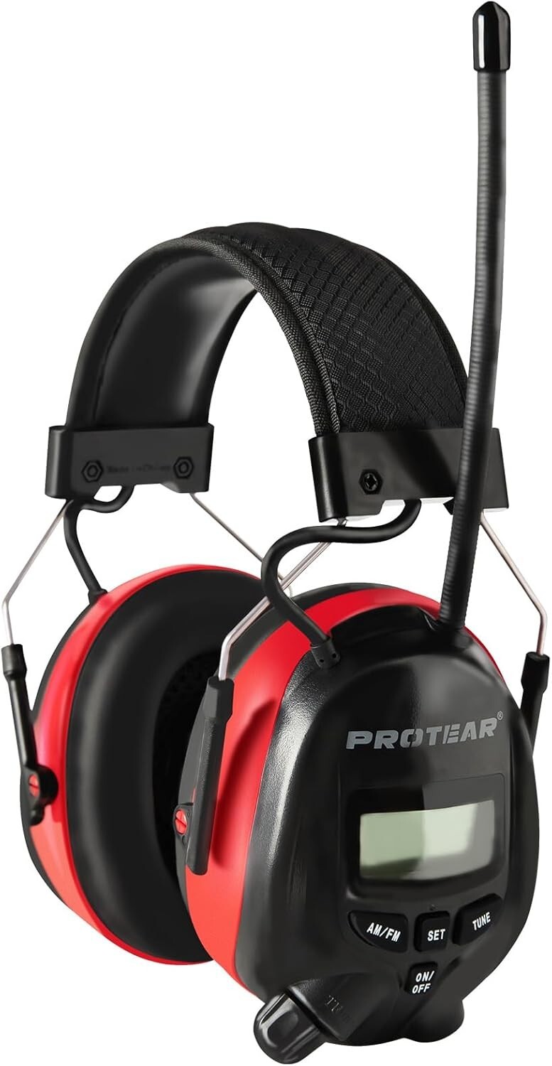 Noise-Reducing Headphones with Digital AM/FM Radio and Adjustable Ear Protection