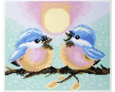 "Two Birds" Printed Cross Stitch  Canvas Collection D'arts 1221