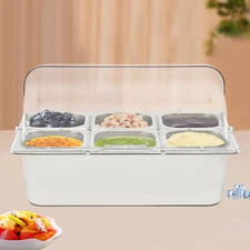 Party Fruit Seafood Buffet Tray Ice Food Serving Display Tray w/ Roll Top Cove