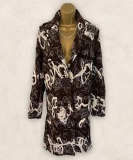 James Lakeland Ladies Brown & Cream Lagenlook Style Coat Uk 14 Us 10 Eu 42 It 46