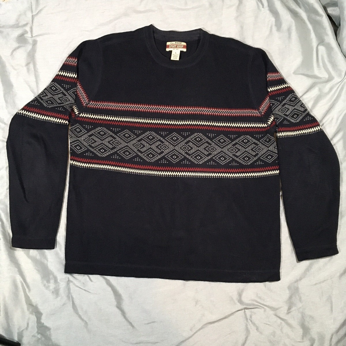 トップス 1980s Eddie Bauer cotton knit sweater Vintage 80's 90's Y2K Eddie Bauer Sweater Mens XL Custom