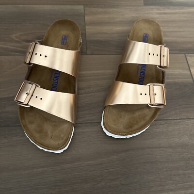 BIRKENSTOCK ARIZONA SOFT FOOTBED SANDAL ROSE GOLD