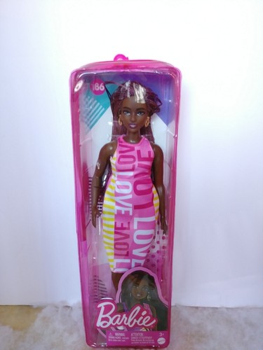 Mattel Barbie Fashionistas Doll #186 Curvy Braids Love Sleeveless Dress 2022 - Picture 12 of 12