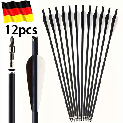 12 Stück Armbrustbolzen 16 18 20 22 Zoll Carbonpfeile Outdoor Jagd Bogenschießen