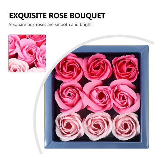 2 Boxes Gradient Rose Geschenkbox Seifenblumenstrauß Seifenstrauß - Bild 9 von 12