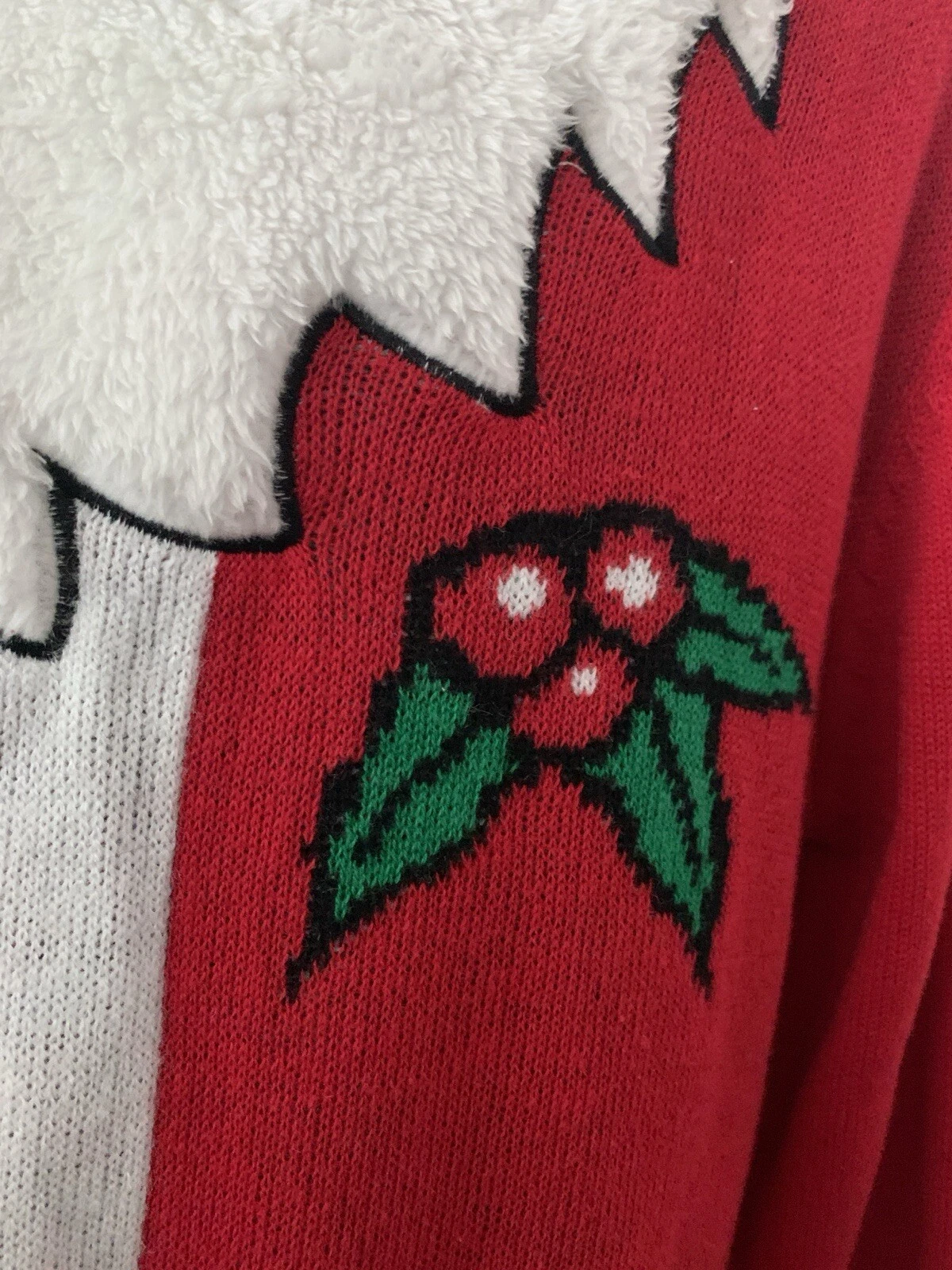 Holiday Sweater Size L Red Santa Mistletoe Ugly Christmas Unisex Women's