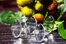 Clear cocktail Women girl lucite resin plastic ring.