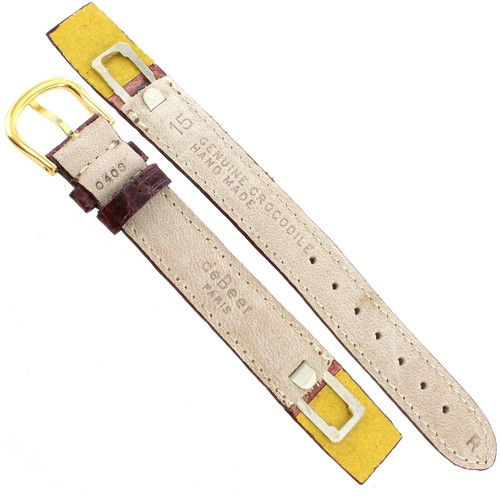 15mm deBeer Havana Genuine Crocodile Padded Mens Open Ended Watch Band - Picture 4 of 4