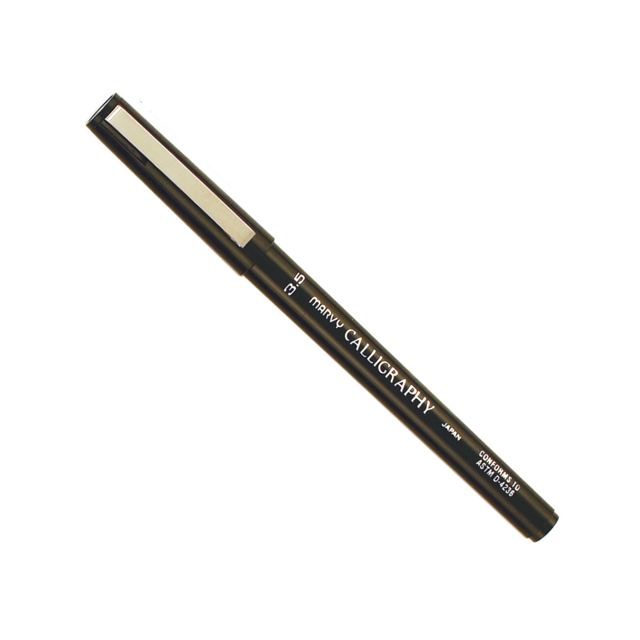 6000MS-1 Marvy Permanent Calligraphy Marker, 3.5mm Tip, Black Ink, Pack of 6
