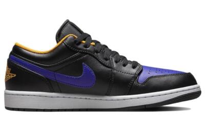 Nike Air Jordan 1 Low Lakers Dark Concord 553558-075 Men's Nike Air Jordan 1 Low Lakers Dark Concord 553558-075 Men's