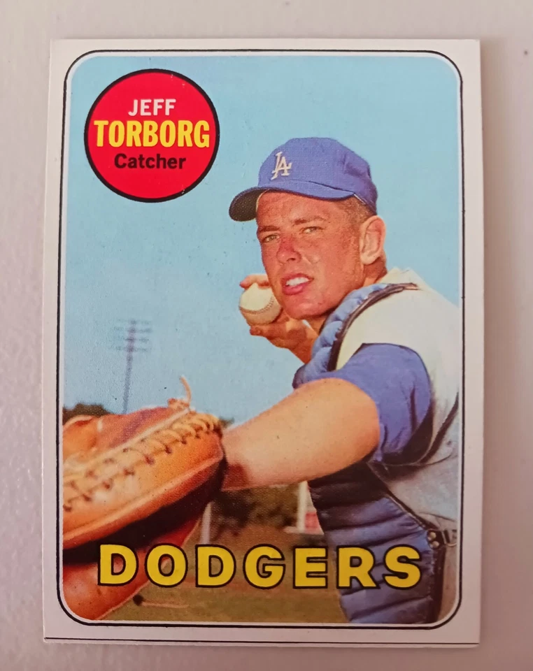 Lote de 9 1969 Topps LA. CARTÕES VINTAGE DODGERS CLAUDE OSTEEN, JEFF TORBORG - Imagem 3 de 4