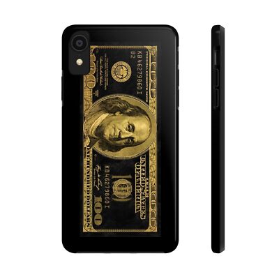 100 Dollar Gold Bill Tough Phone Case For iPhone 14 14 Plus iPhone