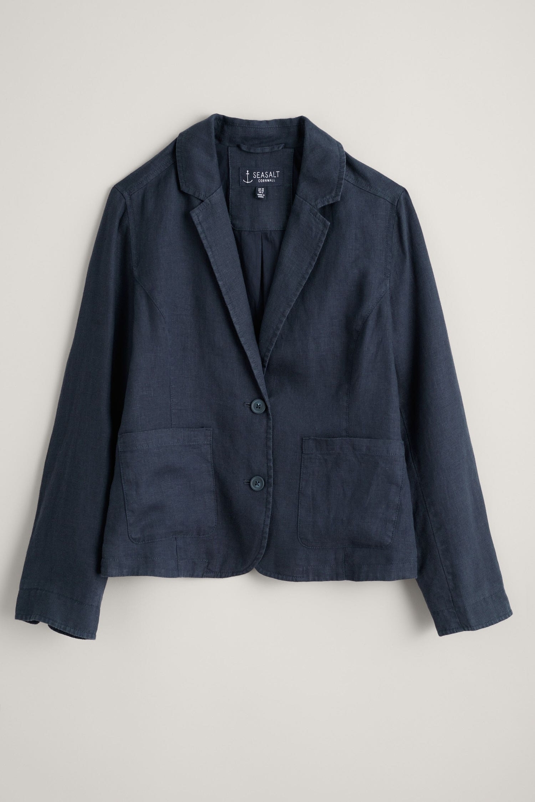 Seasalt Women's Blazer navy Blinker Linen Blazer Regular Maritime
