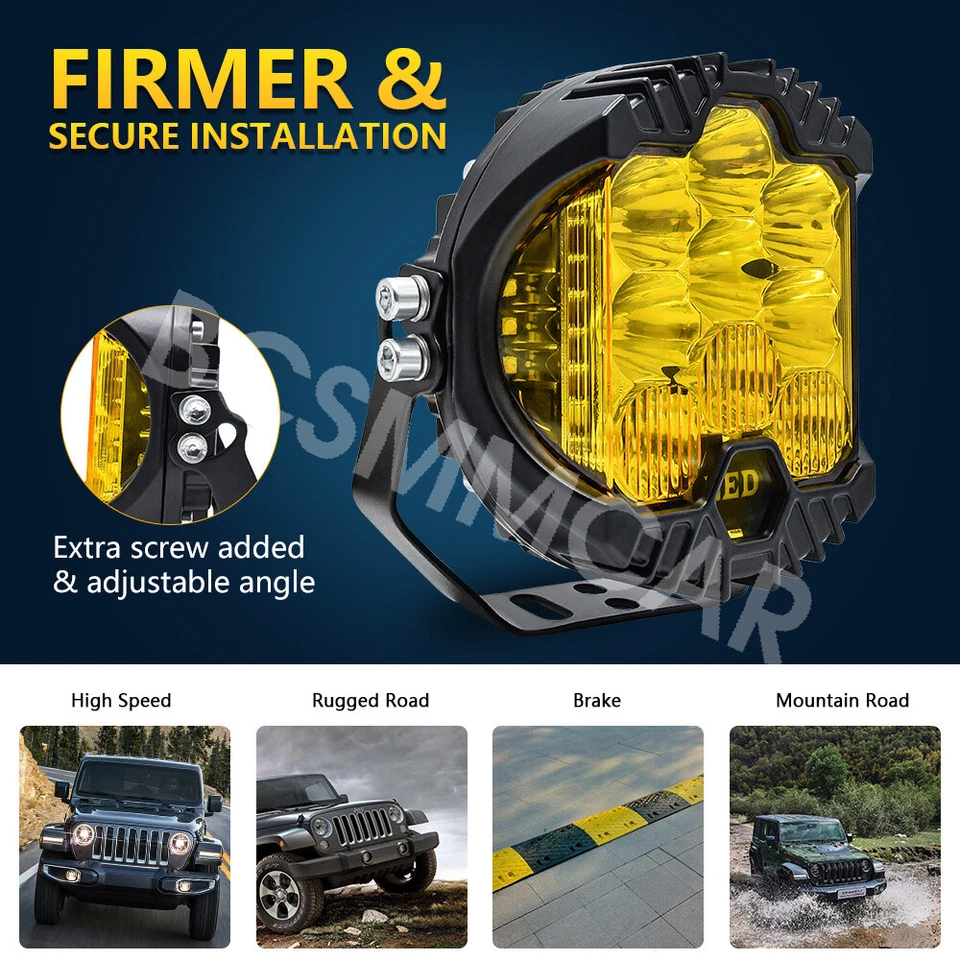 Barra de luces LED de trabajo para automóvil de 5 pulgadas vainas punto inundación combo lámpara antiniebla luz de conducción todoterreno Foto 4 de 4