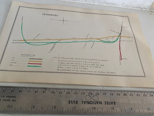 PETERBOROUGH OVERTON NEW ENGLAND CRESENT WHARF AIREY EISENBAHNKARTE 1884