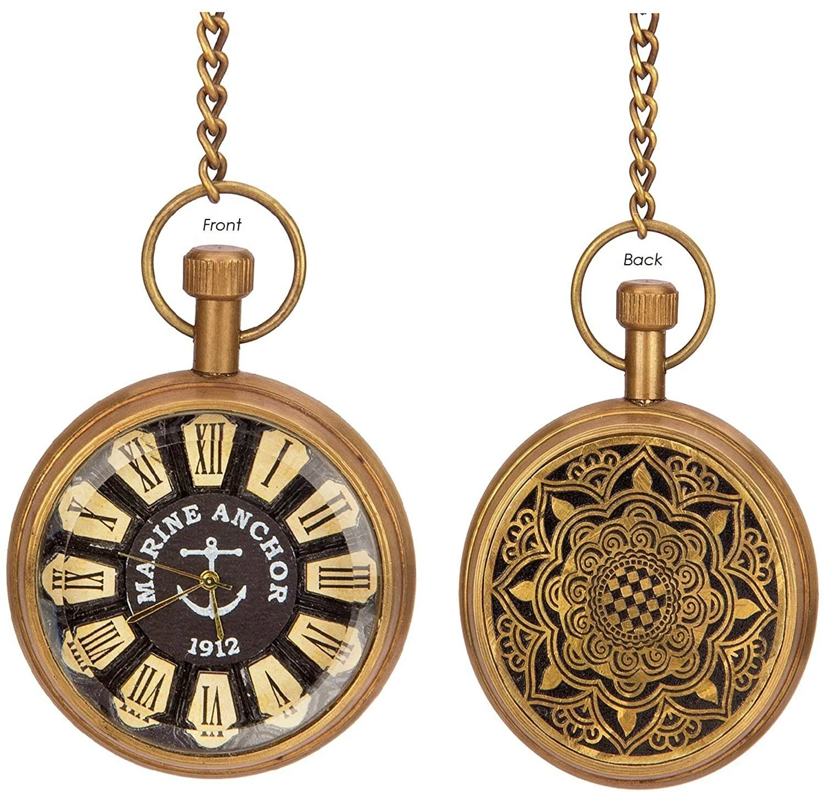 Brass pocket top watch chain