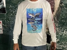 Sharks Happen Unisex Dry Fit Shark Shirt, Long Sleeve