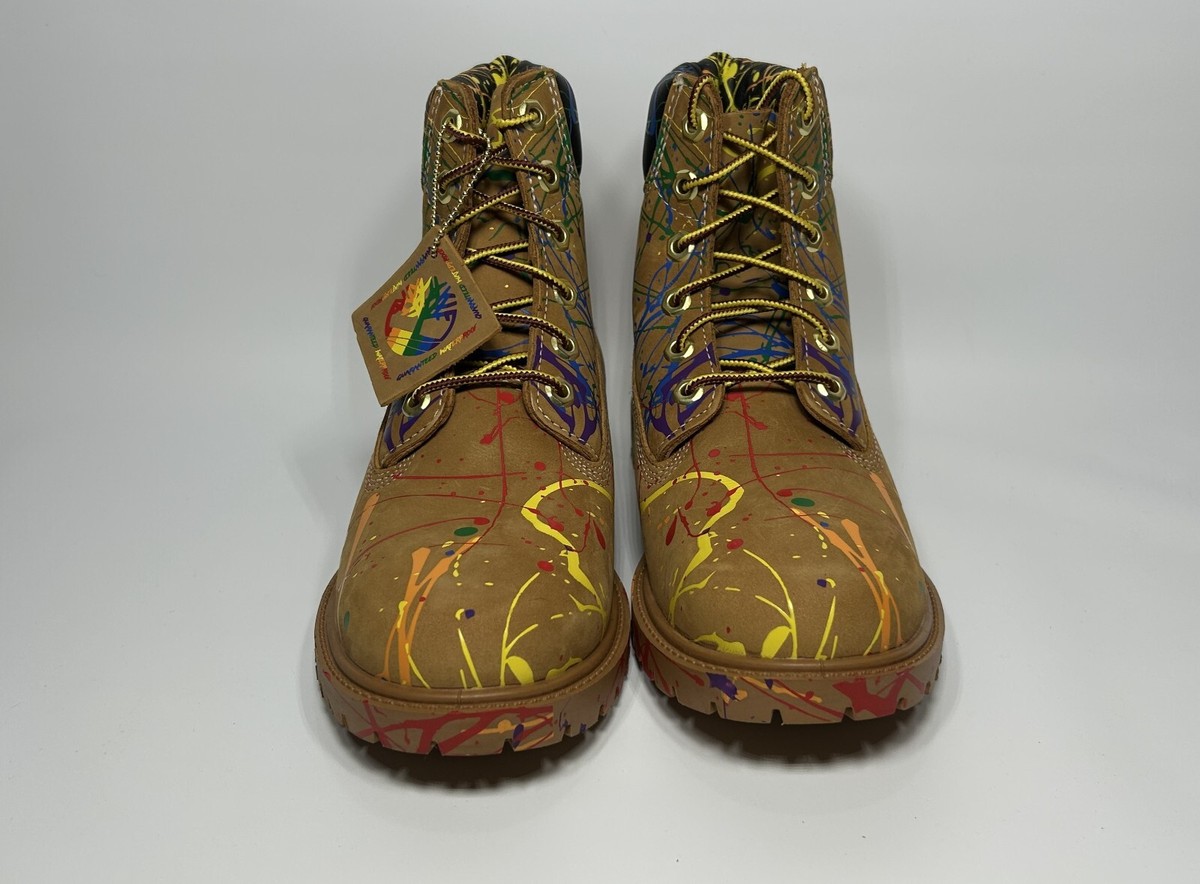 TARIFF-FREE] Timberland Heritage 6 Inch Boot Wheat Paint  display picture 1
