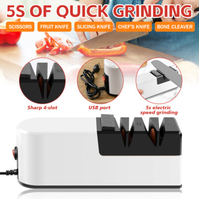 4 Stages Electric Knife Sharpener Home Quick Sharpening & Polishing Rechargeable