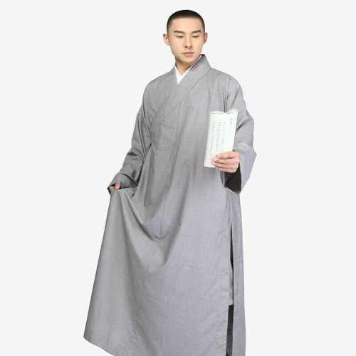 Chinesische buddhistische Mönche Gewand langes Gewand Tempel Shaolin Kung Fu Kostüm - Bild 8 von 14
