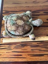 LARGE 12" VINTAGE AIRBRUSHED MOHAIR TURTLE BY STEIFF - GERMANY