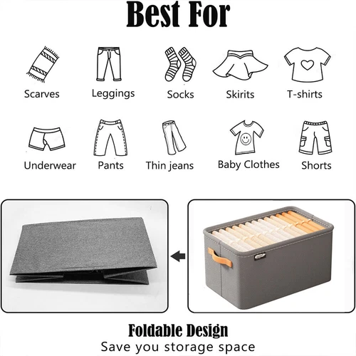 3pcs Pants Clothing Storage Box Wardrobe Clothes Pants Dolls Organizer Underwear - Picture 5 of 12