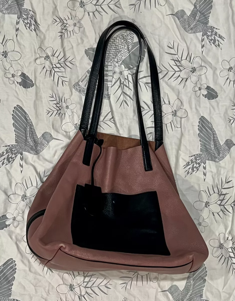 Michael Kors Colgate Pebbled Dusty Rose Leather Grab Shoulder Bag pre owned