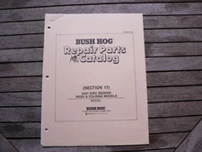 Bush Hog Repair Parts Catalog 6401 Disc Bedder Rigid & Folding Models Book List