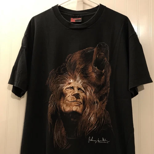 Native American Bear T Shirt Holoubek Men’s XL Vintage 1990s vintage concert t-shirt, vintage, size XL, single stitch, B+ condition