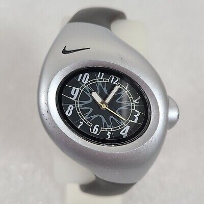 Nike Y2K Triax Watch Unisex 36mm Silver Tone Gray Band Nike Y2K Triax Watch Unisex 36mm Silver Tone Gray Band