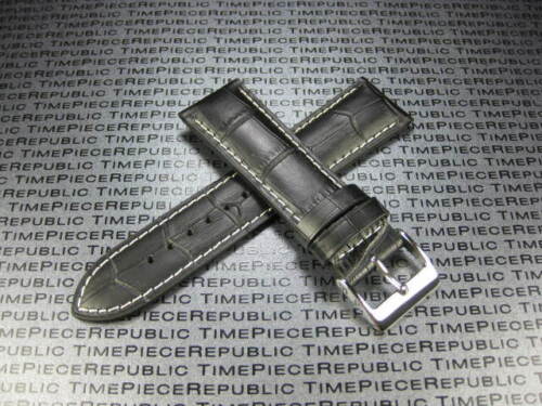 Cinturino orologio nuovo 22mm grana pelle nero vintage G rosso per LONGINES - Foto 13 di 32