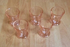 La Rochere Pink Glass Napoleonic Bee Tumblers, Made in France, Set of 5