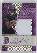 2018 Panini Spectra Rookie Neon Purple Prizm 49/50 DJ Chark Jr Patch Auto 8k4