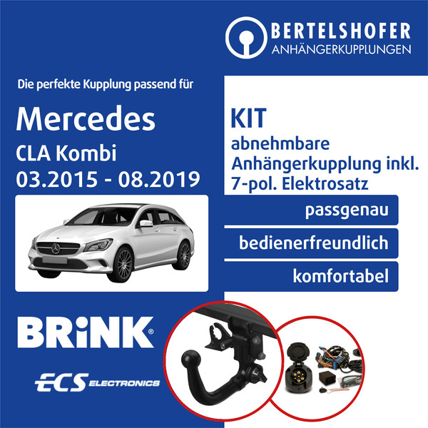 FüR Mercedes CLA Kombi Typ X117 03.2015-08.2019 AHK Abn +7Pol Spez E-Satz PKW-image